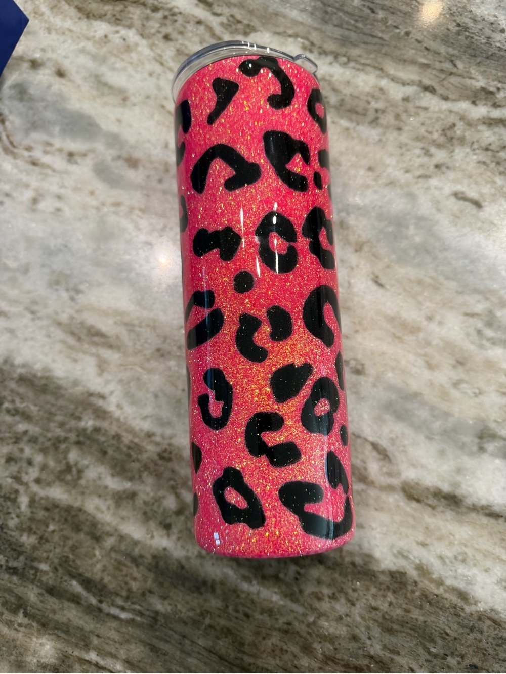 Pink Glitter Leopard Tumbler